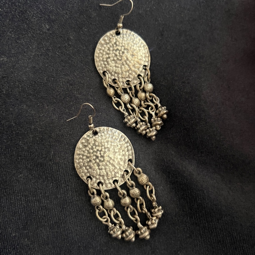 Bohemian Silver Dangle Earrings